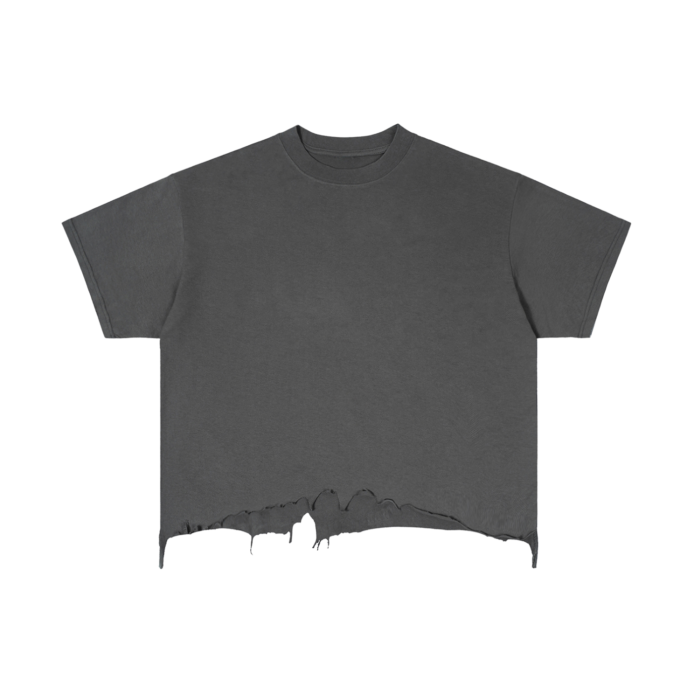 VintageBoxy Distressed Tee - Gray