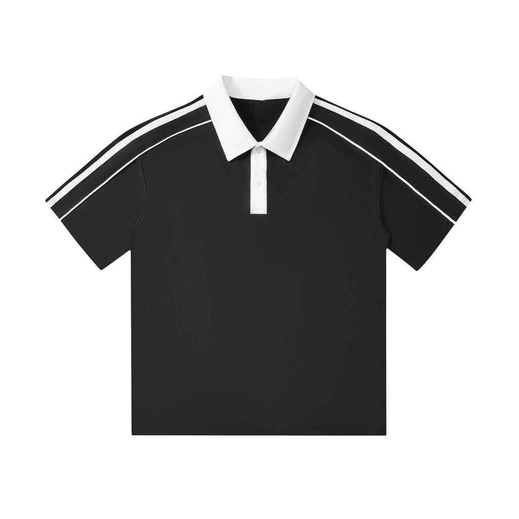 Contrast Collar Polo - Black&White