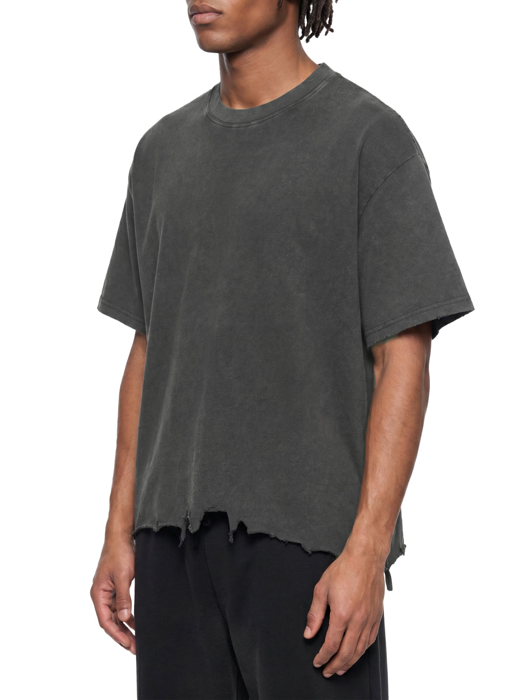VintageBoxy Distressed Tee - White