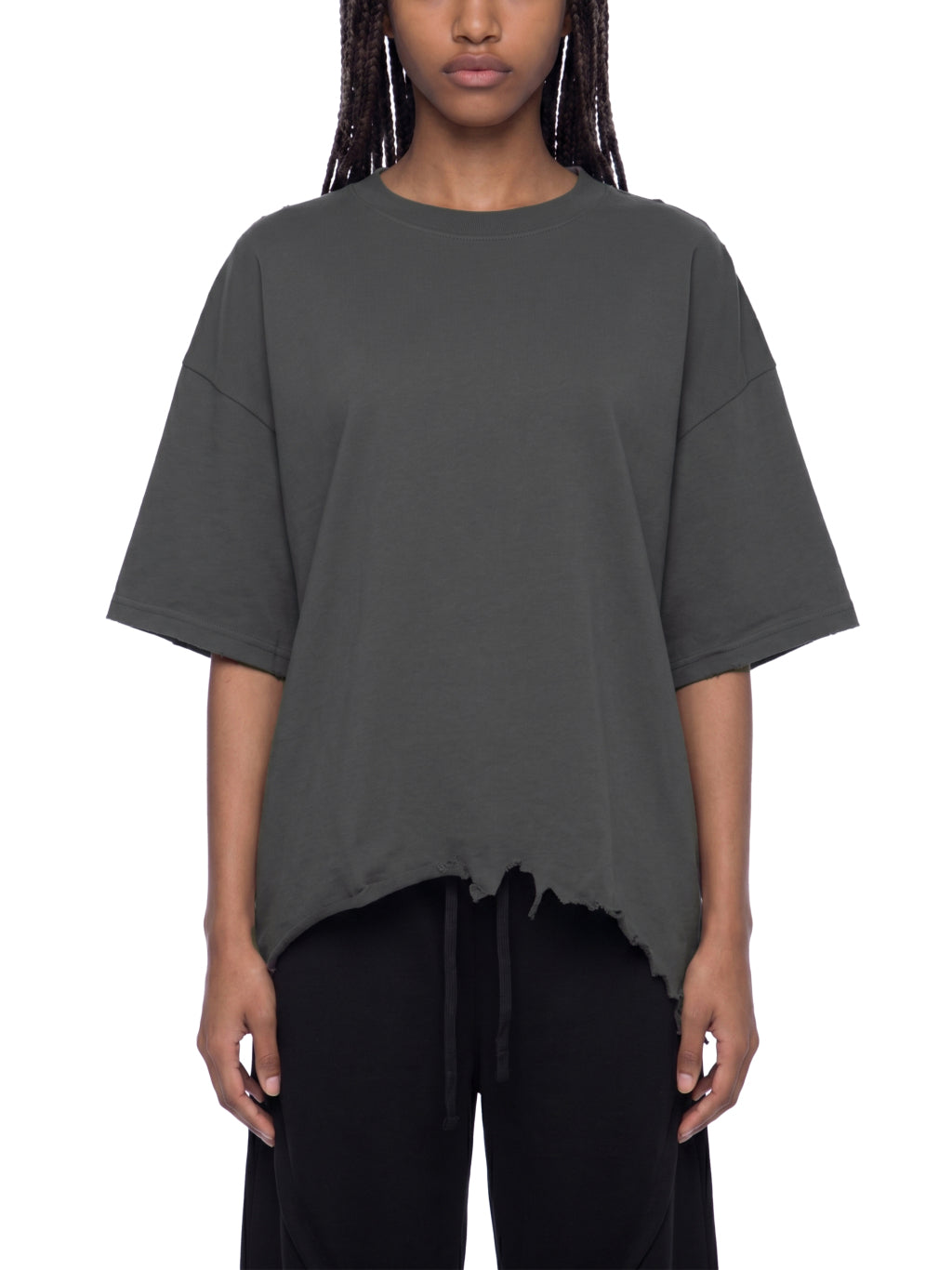 VintageBoxy Distressed Tee - Gray