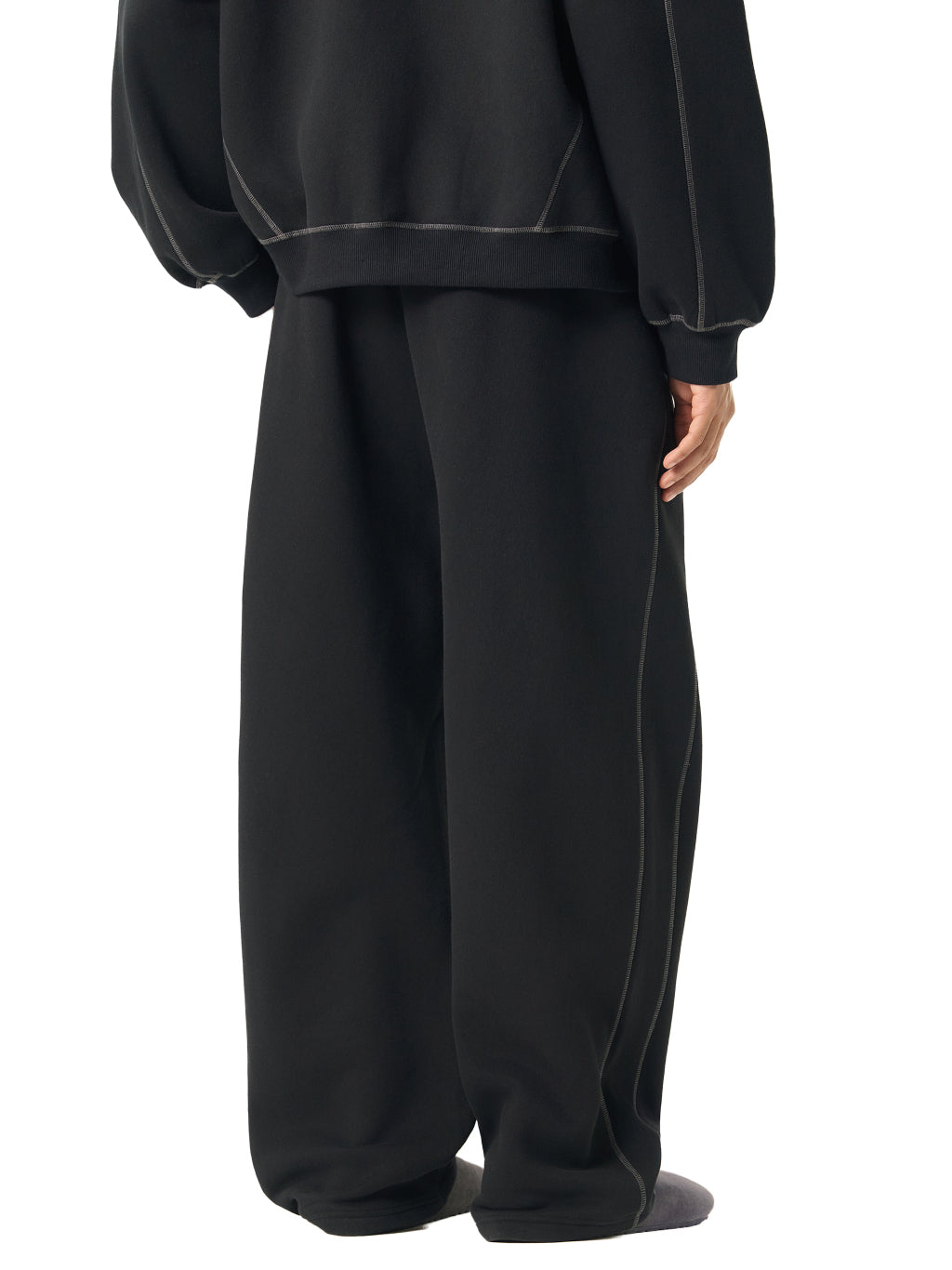 Contrast-$titched Fleece Sweatpants