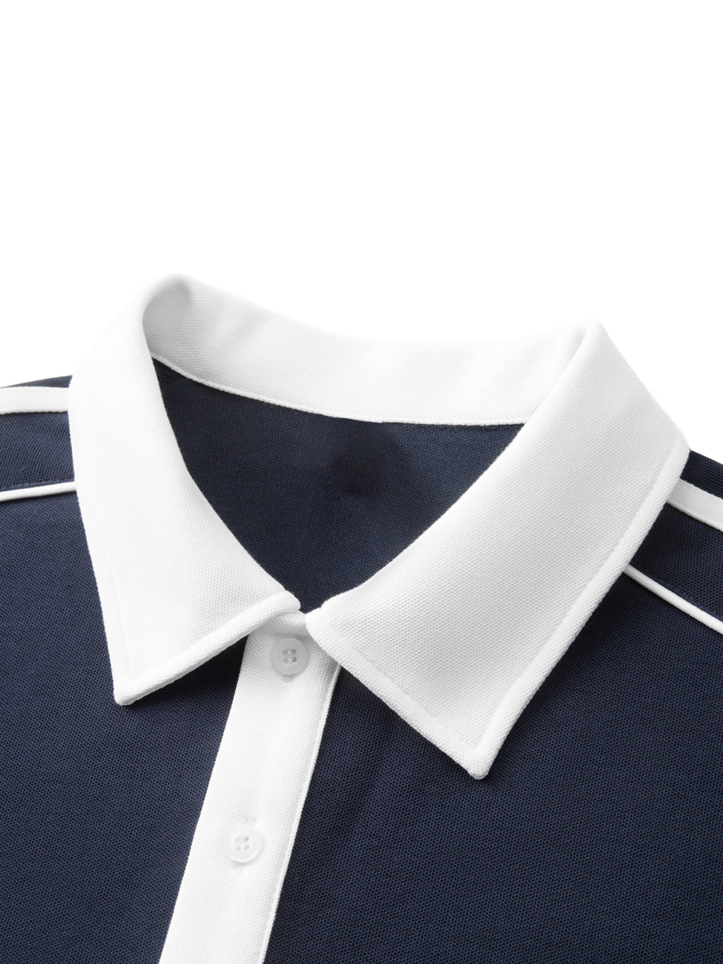 Contrast Collar Polo - Navy&White