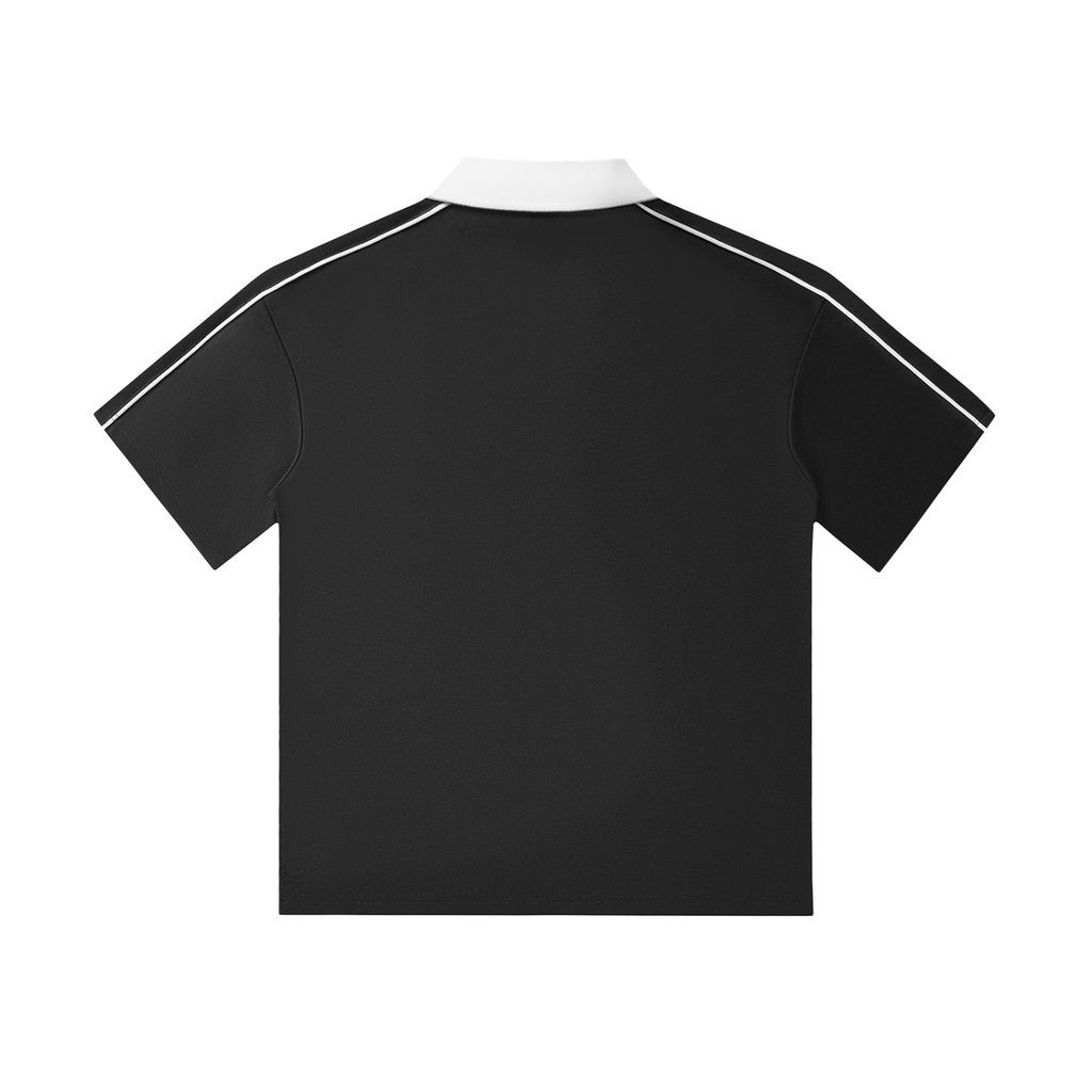 Contrast Collar Polo - Black&White