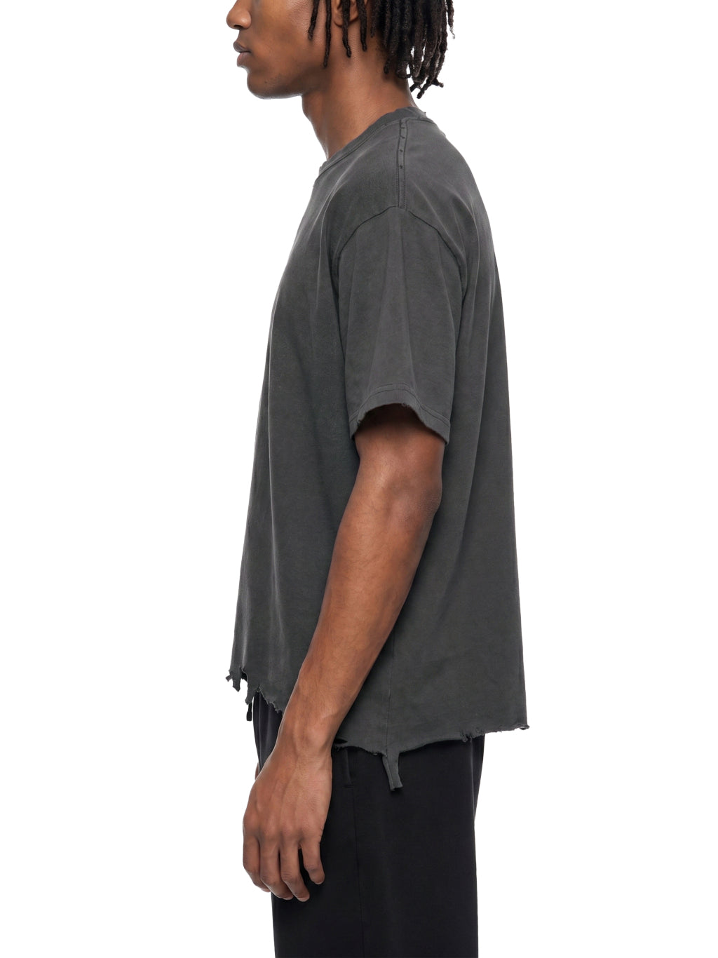 VintageBoxy Distressed Tee - Gray