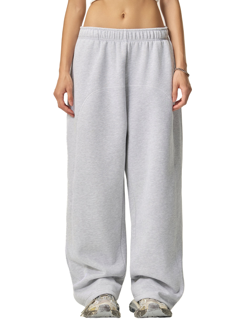 Contrast-$titched Fleece Sweatpants