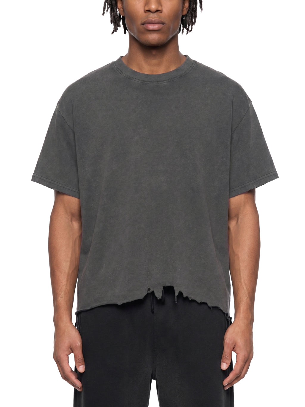 VintageBoxy Distressed Tee - Gray