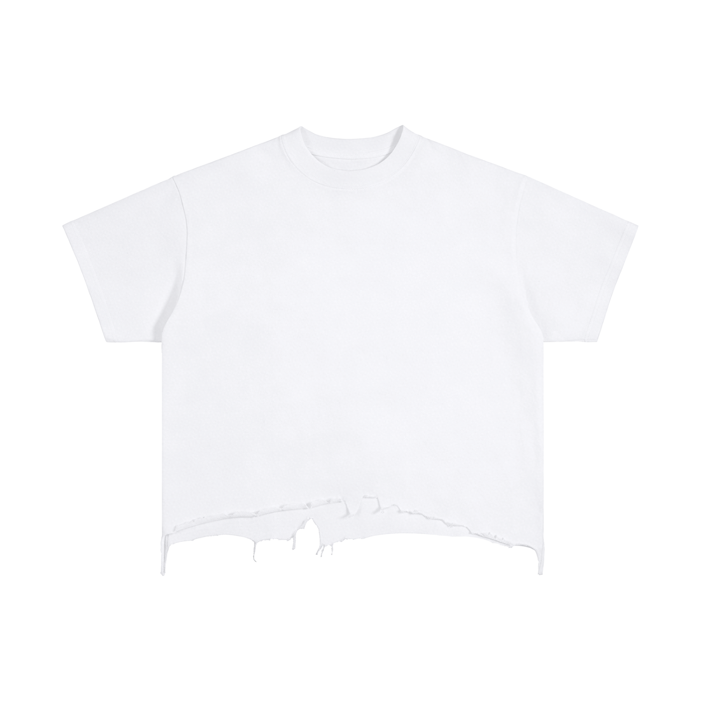 VintageBoxy Distressed Tee - White