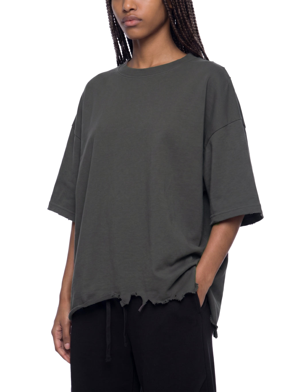 VintageBoxy Distressed Tee - VintageBlack