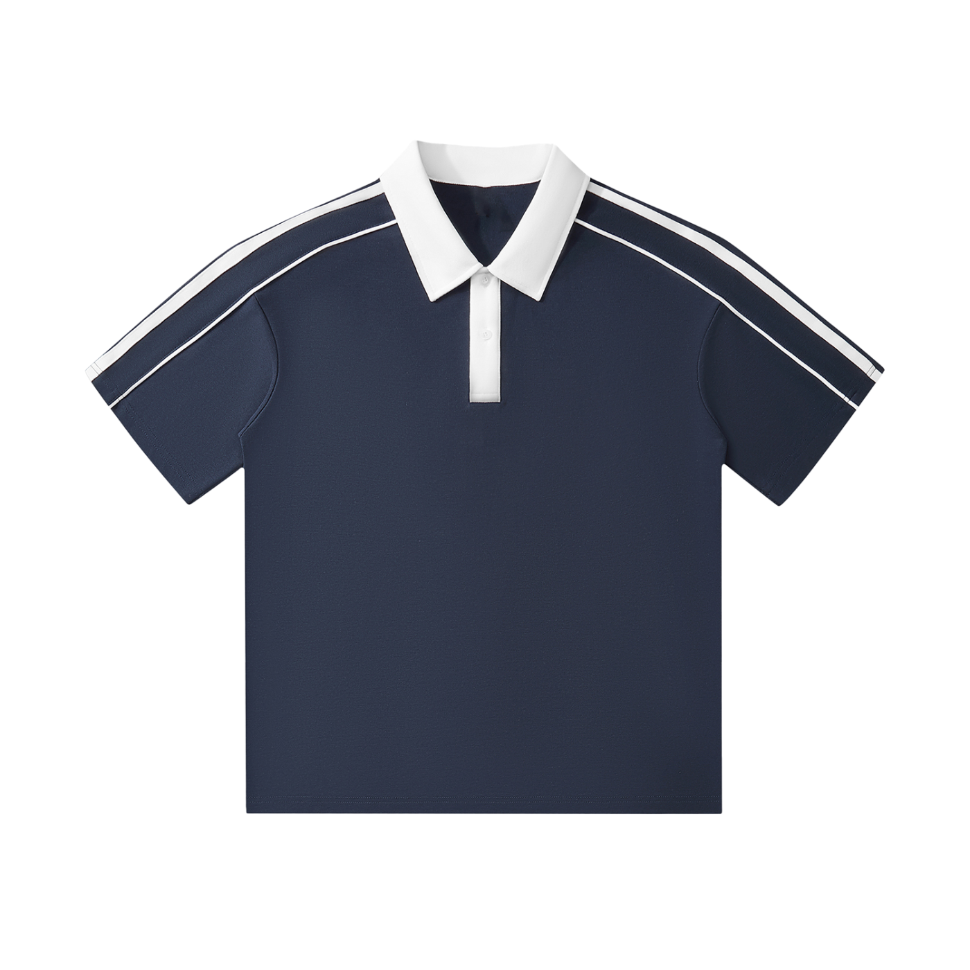 Contrast Collar Polo - Navy&White