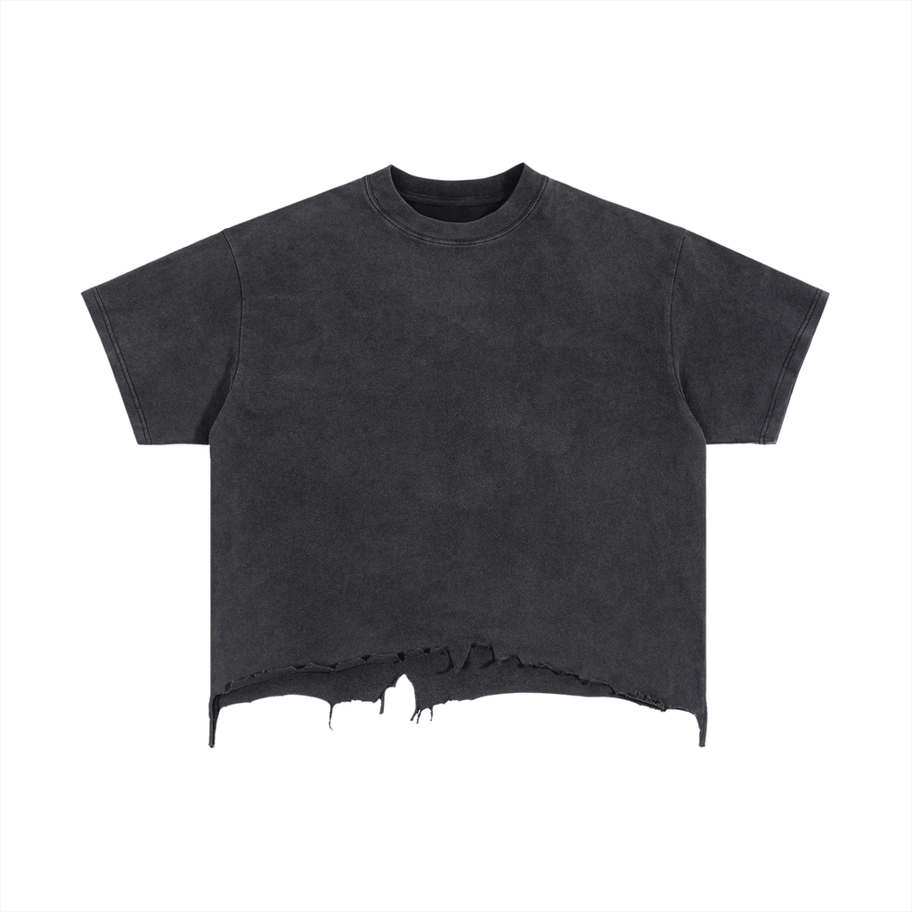 VintageBoxy Distressed Tee - VintageBlack